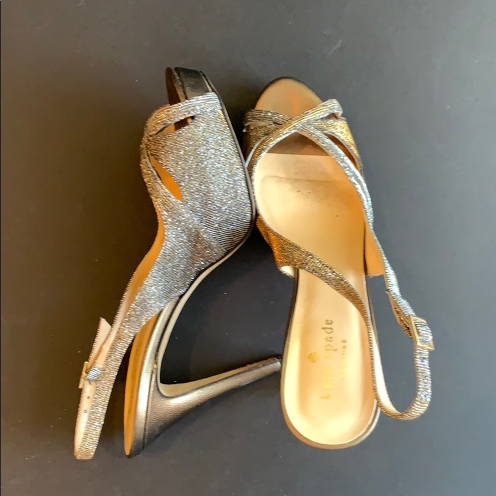 Kate spade metallic slingback pumps